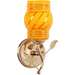 1ST TIME Yellow Printed Metal Traditional Rectangle Shaped Wall Lamp image 4