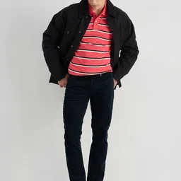 GANT Men Striped Polo Collar Cotton T-shirt image 3