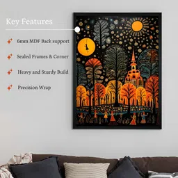 SOWPEACE Black & Orange 1 Piece Canvas Other Wall Paintings image 2