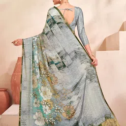 JIVORA Floral Printed Saree image 3