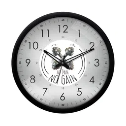 RANDOM Black & Grey Printed Contemporary Wall Clock image 1