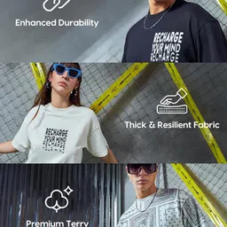 Bewakoof Heavy Duty Girl Era Foil Printed Drop-Shoulder Sleeves Cotton Oversized T-shirt image 5