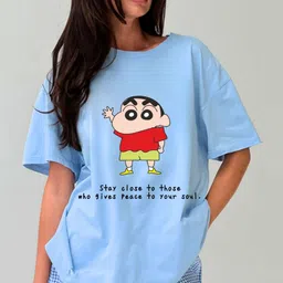 RAYACLOSET Women Printed Applique T-shirt-image-60
