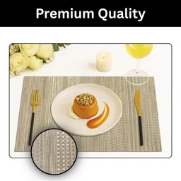 LUXEHOME INTERNATIONAL Gold-Colored 6 Pieces Textured Table Placemats image 3