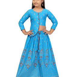 BAESD Girls Printed Foil Print Ready to Wear Lehenga &-picture-11