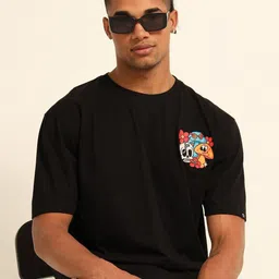 Bushirt Oversized Graphic Printed Drop-Shoulder Sleeves Cotton T-Shirt image 3