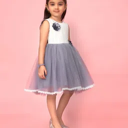 BAESD Striped Net Fit & Flare Midi Dress image 3