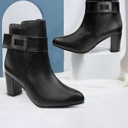 riffway Women High Heel Regular Ankle Boots-image-35