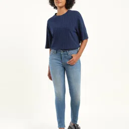 levi's Women's 711 Blue Skinny Fit Mid Rise Jeans image 2