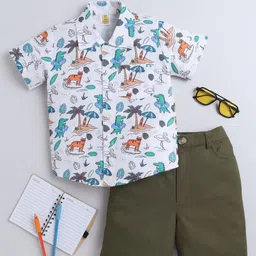 AWW HUNNIE Boys Relaxed Floral Opaque Printed Casual Shirt-picture-32