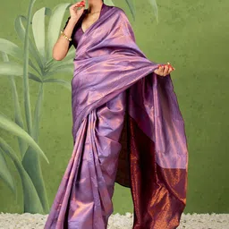 KALINI Woven Design Zari Silk Blend Kanjeevaram Saree-picture-35