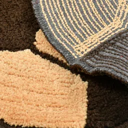 FINE TEX WORLD Brown & Coffee Brown Patterned Microfibre Football Shaped Anti-Skid Doormat image 3