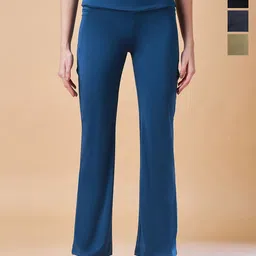 COLOR CAPITAL Pack Of 4 Solid Mid-Rise Flared Gym Tights-picture-32