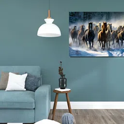 Myntra Elegant Homes White & Brown Horses Vastu Birds And Animals Canvas Wall Art-image-36