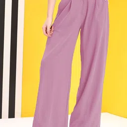 Kotty Women Loose Fit High-Rise Corduroy Pleated Trousers-image-35