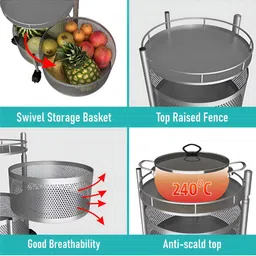 Aura Silver-Toned Set of 1 Regular Multi-Utility Organisers image 2