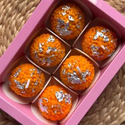 Euphoria Gifts Silver Toned & Orange 6 Pieces Laddu Shaped Scented Candles-picture-27