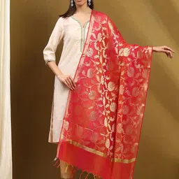 Biba Ethnic Motifs Woven Design Zari Work Dupatta-picture-39