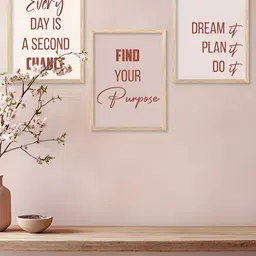 Kotart Brown & Maroon 3 Pieces Wooden Abstract Printed Wall Art image 5