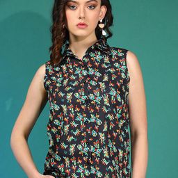 Stylecast X Kotty Women Floral Printed Sleeveless Shirt Style Top-picture-0