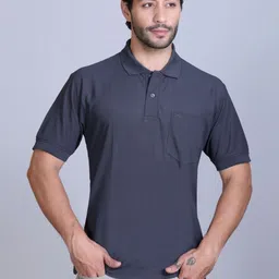 SANHOK Men Polo Collar Pure Cotton Regular Fit T-shirt-image-6