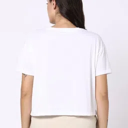 Performax Women Printed Loose Fit Crop T-Shirt with Graphic Print image 4