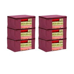 AMAK INC Maroon Fabric Multi-Utility Wardrobe Organisers-picture-12