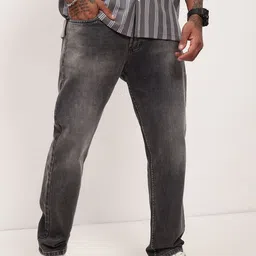 SHOWOFFFF Men Comfort Straight Fit Low-Rise Light Fade Acid Wash Stretchable Jeans-picture-29