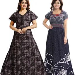 Inner Beats Pack Of 2 Cotton Blend Nightdress-picture-27