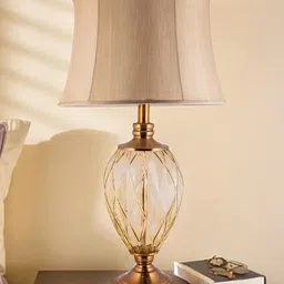 AARVI DECOR STUDIO Gold-Toned Glass Frusturical Shaped Table Lamp with Adjustable Cord-picture-19
