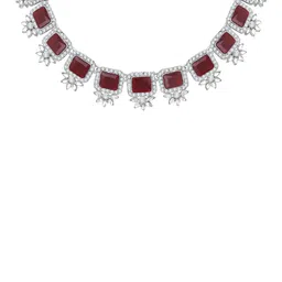 Atasi International Silver-Plated American Diamond & Crystals Studded Jewellery Set image 3