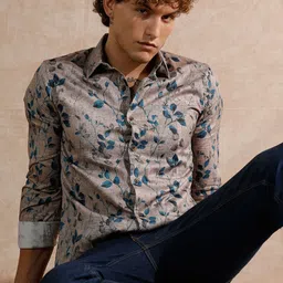 WROGN Comfort Slim Fit Floral Printed Cotton Shirt-picture-39