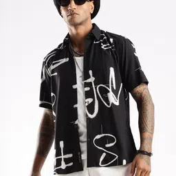 BS BLUE SQUAD Men India Slim Tailored Fit Abstract Printed Spread Collar Casual Shirt-image-18