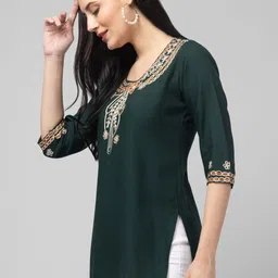 ZEROZABAR Women Ethnic Motifs Embroidered Kurti image 5