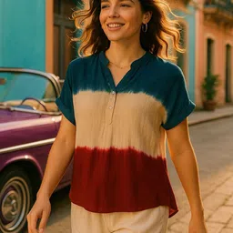 Maaesa Women Colourblocked Regular Fit Casual Top-picture-21