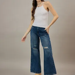 The Roadster Lifestyle Co Women Ribbed Shoulder Straps Sleeveless Top image 5