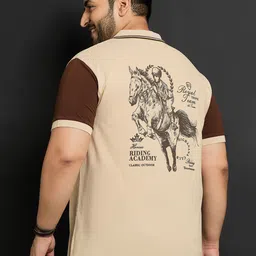 bigbanana Plus Size Printed Polo Collar Cotton Bio Finish T-shirt-picture-25