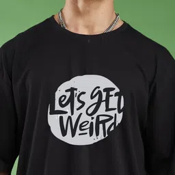 MaverIQ Men Typography Printed Round Neck Cotton Oversized T-shirt image 5