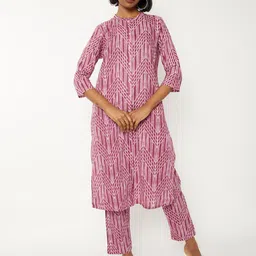 max Geometric Printed Mandarin Collar Straight Kurta With Trouser-picture-33