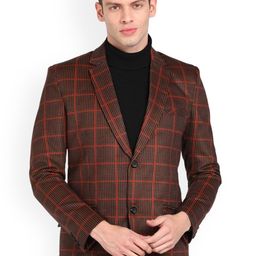 ESSENTIELE Checked Notched Lapel Collar Single Breasted Blazer-picture-8