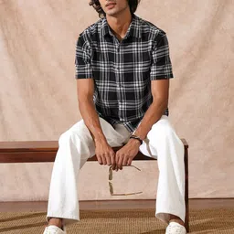 WROGN Men Comfort Tartan Checks Checked Casual Shirt image 3