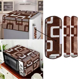 E-Retailer 5-Pcs Brown & White Printed Appliance covers-picture-36