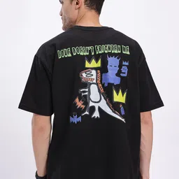 glitchez Graphic Printed Drop-Shoulder Sleeves Oversized T-shirt image 4