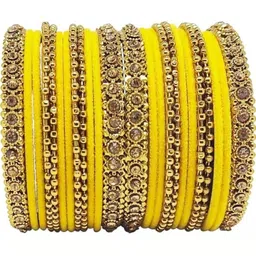 zsp Yellow Glass Artificial Stones Bangle-picture-25