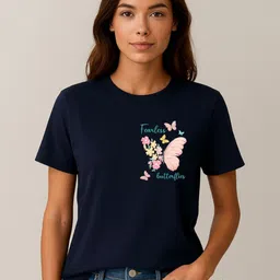 Anikmart Women Floral Printed Pure Cotton T-shirt-image-13