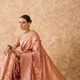 Sangria Woven Design Banarasi Saree With Blouse image 5