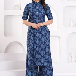 Maquien Women Floral Printed Regular Kurta with Palazzos image 4