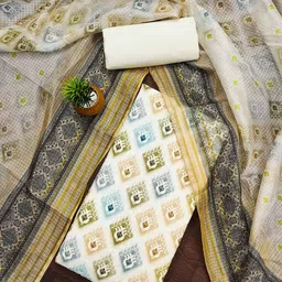 HERE&NOW Ethnic Motifs Woven Design Banarasi Silk Unstitched Dress Material-picture-27