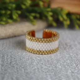 Threads & Beads Gold-Plated Classic Beaded Adjustable Finger Ring-picture-26