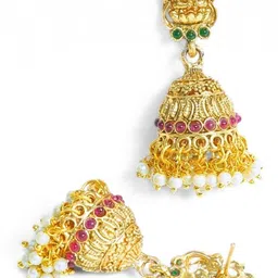 inc63-for elites 22K Gold-Plated Stone-Studded & Beaded Jewellery Set image 5